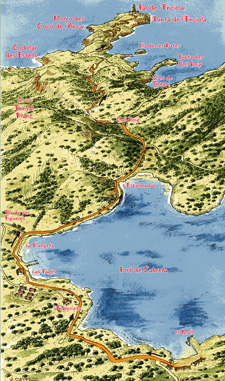 Mapa de l'excursió: el far de l'Enciola