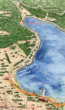 Mapa de l'excursió: El fons marí al port de Cabrera