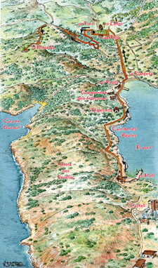 Mapa de l'excursió a La Miranda