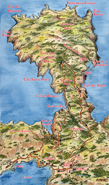 Mapa de l'excursió: Ses Sitges