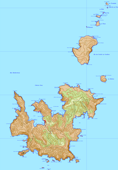 Mapa de l'arxipèlag de Cabrera